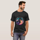 Dachshund Synthwave 80s Retrowave Aesthetic T-Shirt (Vorne ganz)