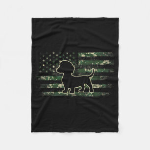Dachshund-Tarnung Amerikanische Flagge USA Wiener Fleecedecke