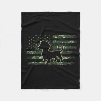 Dachshund-Tarnung Amerikanische Flagge USA Wiener Fleecedecke