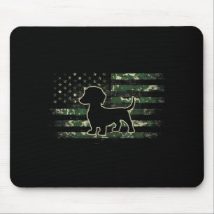 Dachshund-Tarnung Amerikanische Flagge USA Wiener Mousepad