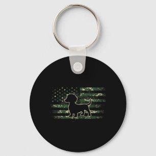 Dachshund-Tarnung Amerikanische Flagge USA Wiener Schlüsselanhänger