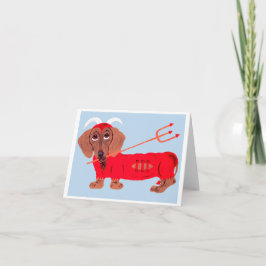 Dachshund Teufel Feiertagskarte