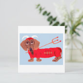 Dachshund-Teufel Feiertagskarte (Stehend Vorderseite)