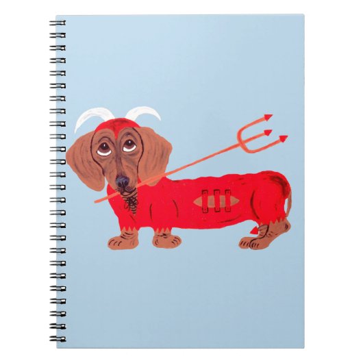 Dachshund Teufel Notizblock (Vorderseite)