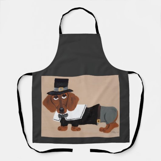 Dachshund Thanksgiving Pilger Schürze (Vorderseite)