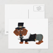 Dachshund Thanksgviving Pilgrim Postkarte (Vorne/Hinten)