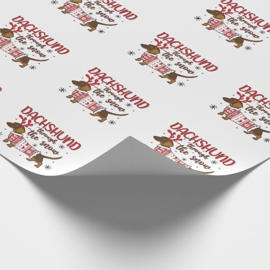 Dachshund Through The Snow Christmas Dog Lover Geschenkpapier (Ecke)
