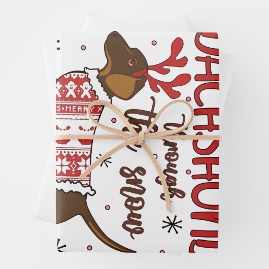 Dachshund Through The Snow Christmas Dog Lover Geschenkpapier Set (Beispiel)