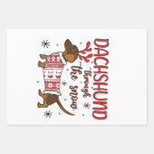 Dachshund Through The Snow Christmas Dog Lover Geschenkpapier Set (Vorderseite)