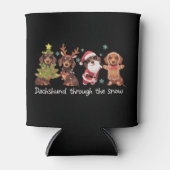 Dachshund Through The Snow Funny Christmas Dogs Dosenkühler (Vorderseite)