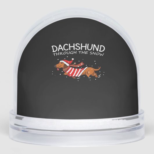 Dachshund Through The Snow Funny Dog Christmas Cla Schneekugeln (Vorderseite)