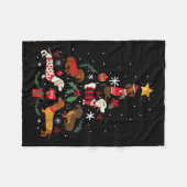 Dachshund Through The Snow Funny Dog Christmas Tre Fleecedecke (Vorderseite (Horizontal))