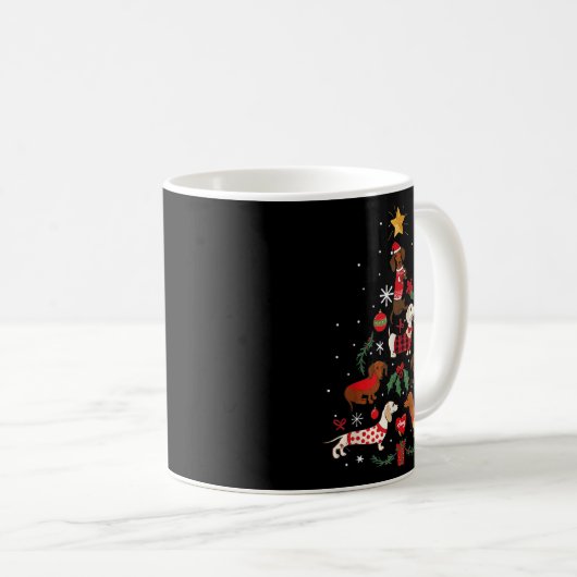 Dachshund Through The Snow Funny Dog Christmas Tre Kaffeetasse (VorderseiteRechts)