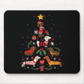 Dachshund Through The Snow Funny Dog Christmas Tre Mousepad (Vorne)