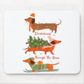 Dachshund Through The Snow Merry Christmas Dachshu Mousepad (Vorne)