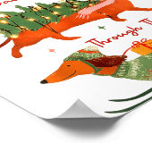 Dachshund Through The Snow Merry Christmas Dachshu Poster (Ecke)