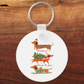 Dachshund Through The Snow Merry Christmas Dachshu Schlüsselanhänger (Vorderseite)