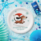 Dachshund through the Snow puppy dog Christmas Pappteller (Party)