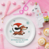 Dachshund through the Snow puppy dog Christmas Pappteller (Party)