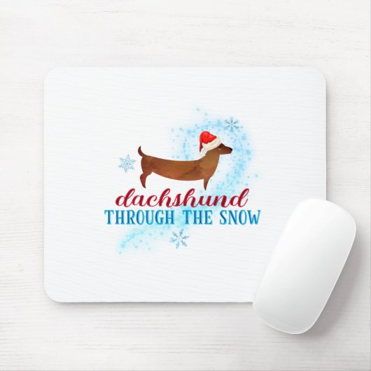 Dachshund Through The Snow Santa Dog Christmas  Mousepad (Mit Mouse)