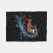 Dachshund Through The Snow Santa Dog Christmas T S Fleecedecke (Vorderseite (Horizontal))