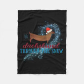 Dachshund Through The Snow Santa Dog Christmas T S Fleecedecke (Vorderseite)