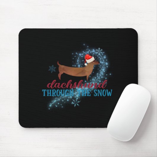 Dachshund Through The Snow Santa Dog Christmas T S Mousepad (Mit Mouse)