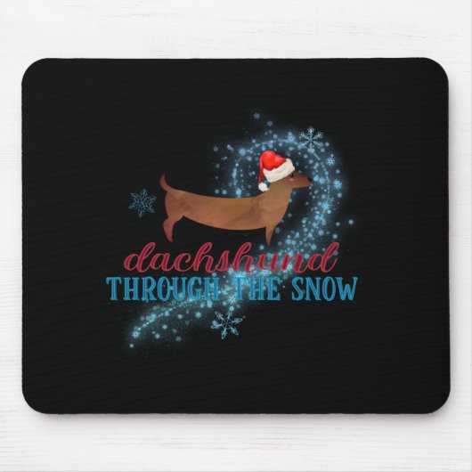 Dachshund Through The Snow Santa Dog Christmas T S Mousepad (Vorne)
