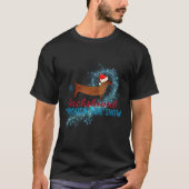 Dachshund Through The Snow Santa Dog Christmas T-Shirt (Vorderseite)