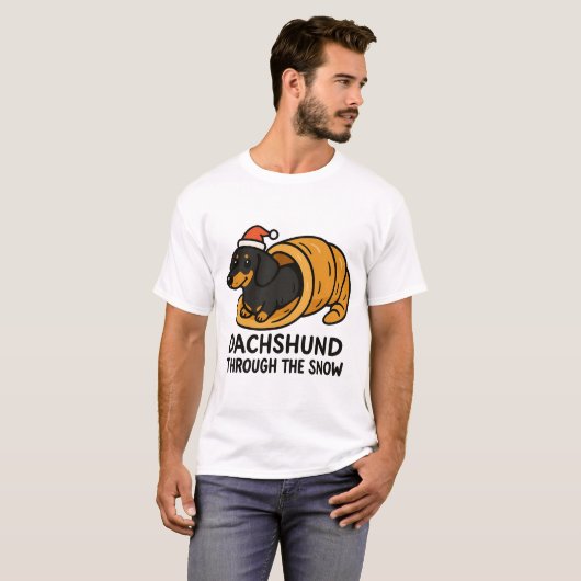 Dachshund Through The Snow T-Shirt (Vorne ganz)