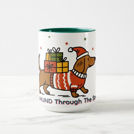 Dachshund Through The Snow  Tasse (Zentrum)