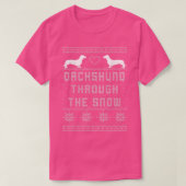 Dachshund Through the Snow Ugly Christmas Sweater T-Shirt (Design vorne)