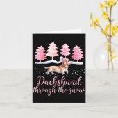 Dachshund Through The Snow Wiener Dog Christmas  Karte (Gelbe Blume)