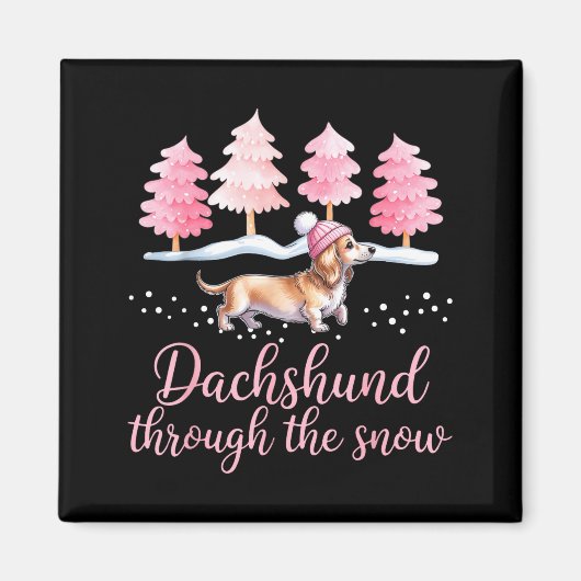 Dachshund Through The Snow Wiener Dog Christmas Magnet (Vorne)