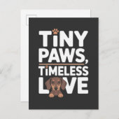Dachshund Tiny Paws, Timeless Love Ankündigungspostkarte (Vorne/Hinten)