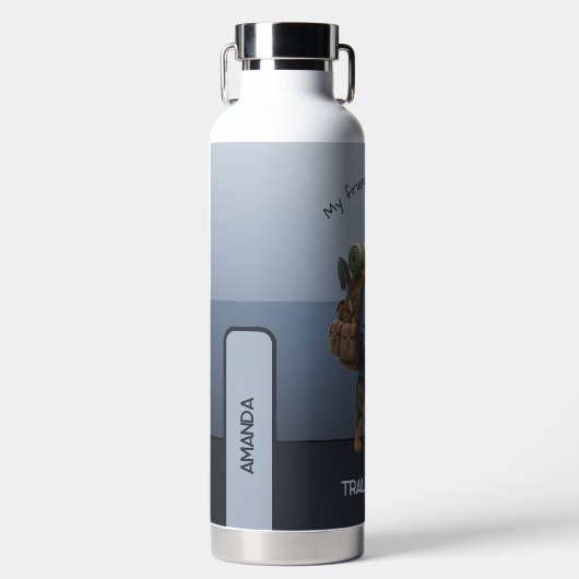 Dachshund Trail Blazer Hiker Drawstring Adventure  Trinkflasche (Vorderseite)