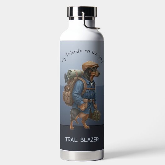 Dachshund Trail Blazer Hiker Drawstring Adventure  Trinkflasche (links)