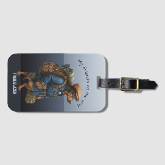Dachshund Trail Blazer Hiker Personalized  Gepäckanhänger (Vorderseite (Horizontal))