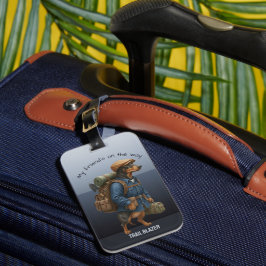 Dachshund Trail Blazer Wanderer Personalisiert Gepäckanhänger