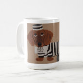 Dachshund Treat Thief Jailbird Kaffeetasse (Vorderseite Links)