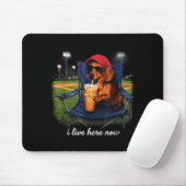 Dachshund trinkt Eiskaffee Baseballfeld live Mousepad (Mit Mouse)