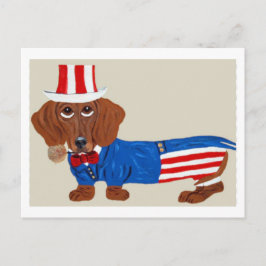 Dachshund Uncle Sam Invitation Ankündigungspostkarte