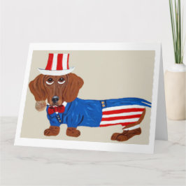 Dachshund Uncle Sam Invitation Karte