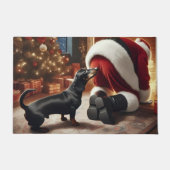 Dachshund und Weihnachtsmann Fußmatte (Vorderseite)