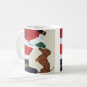 Dachshund und Weihnachtsmann Kaffeetasse (Vorderseite Links)