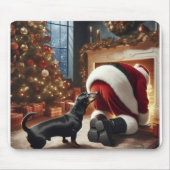 Dachshund und Weihnachtsmann  Mousepad (Vorne)