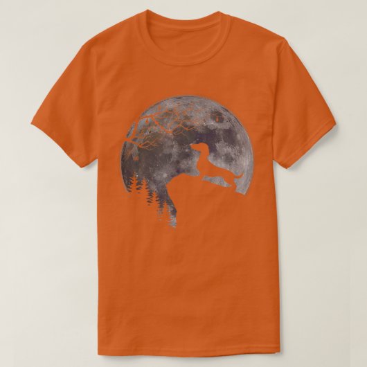 Dachshund Under Moon Halloween Dog Lovers T-Shirt (Design vorne)