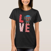 Dachshund Valentines Day Love Valentine Cute Heart T-Shirt (Vorderseite)