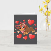 Dachshund Valentines Day Wiener Dog Lover Weenie H Karte (Gelbe Blume)