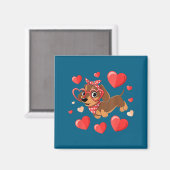 Dachshund Valentines Day Wiener Dog Lover Weenie H Magnet (Vorderseite/Rückseite)